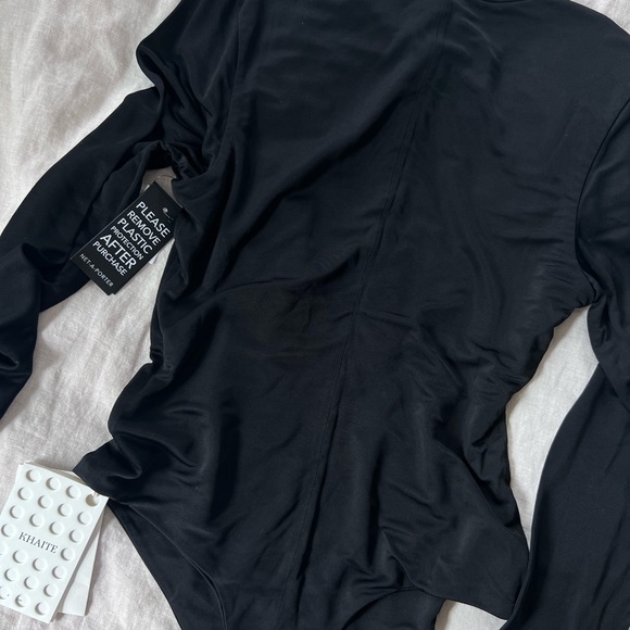 KHAITE The Janelle Bodysuit in Black jersey SZ M BNWT never worn - Picture 8 of 15